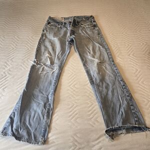 Abercrombie & Fitch Bootcut Jeans - Distressed Light Blue